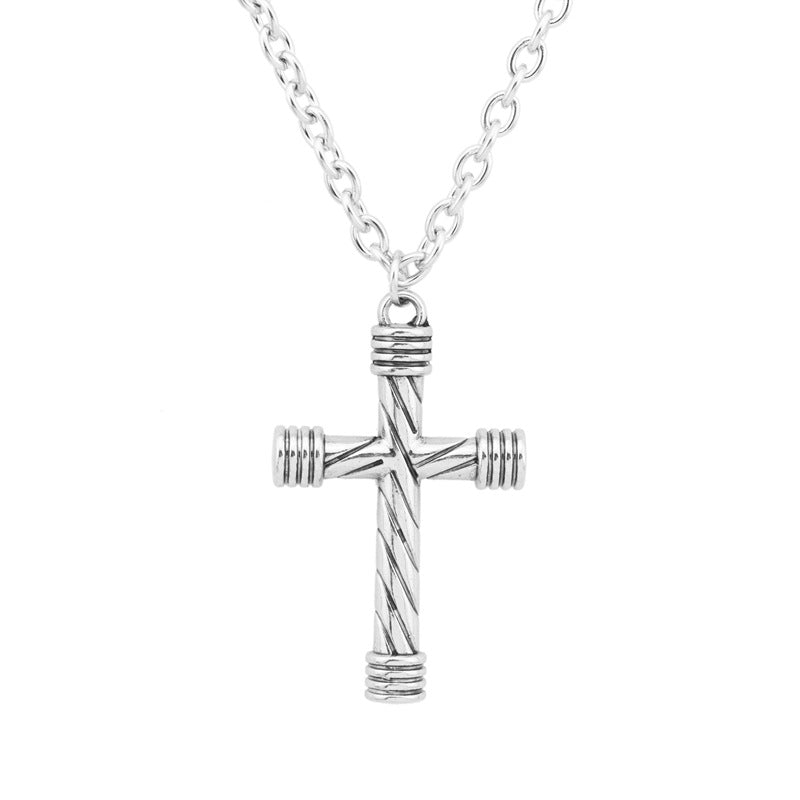 Women's & Men's & Big Cross Sweater Chain Twin Necklaces