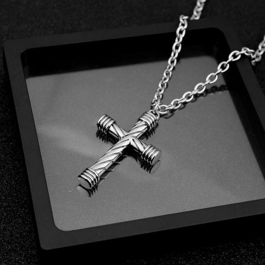 Women's & Men's & Big Cross Sweater Chain Twin Necklaces