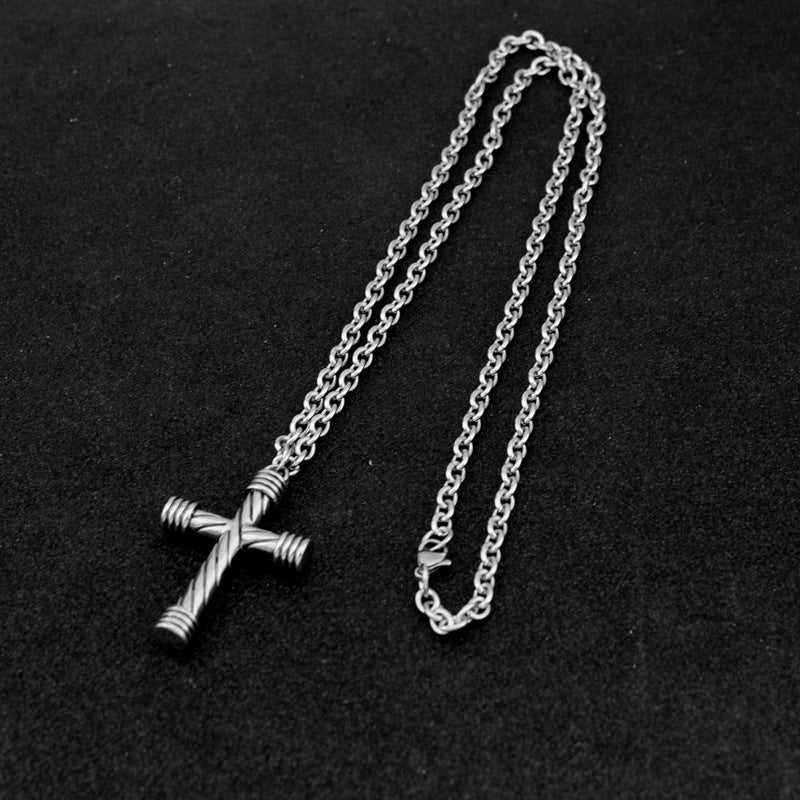 Women's & Men's & Big Cross Sweater Chain Twin Necklaces