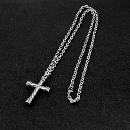 Women's & Men's & Big Cross Sweater Chain Twin Necklaces