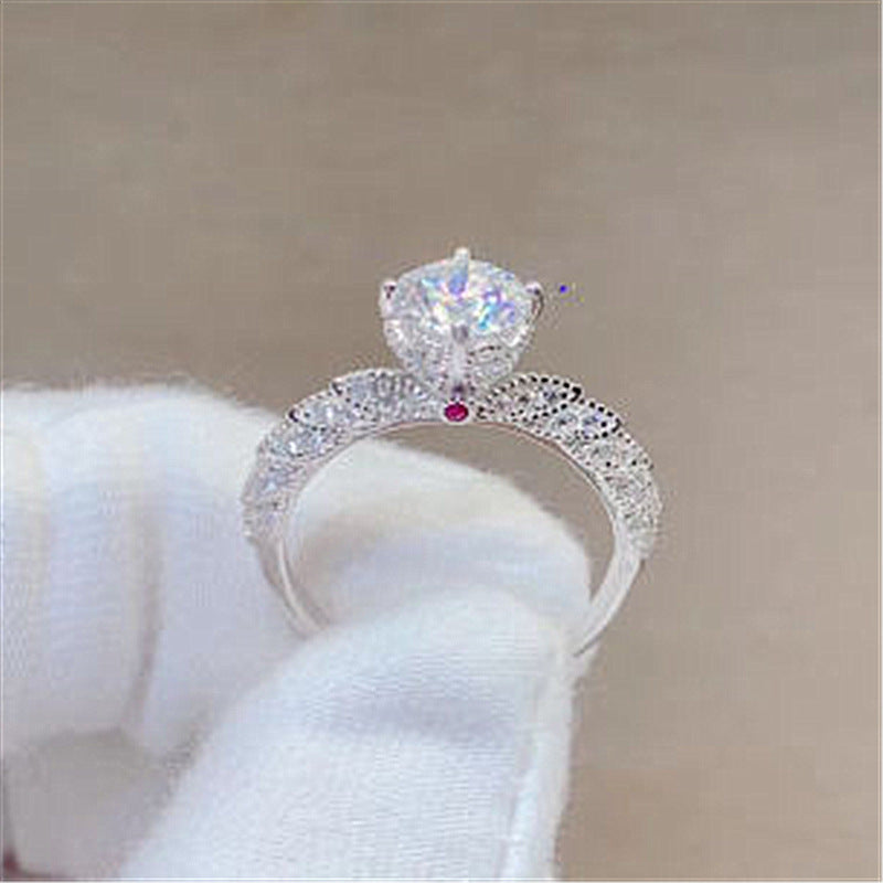 High Carbon Diamond Zirconium Goddess Wedding Dress Rings