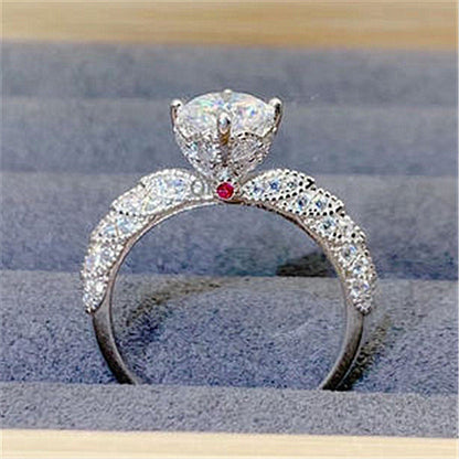 High Carbon Diamond Zirconium Goddess Wedding Dress Rings