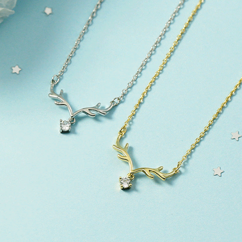 Deer Korean Style Trendy One With You Gold Plated Necklaces