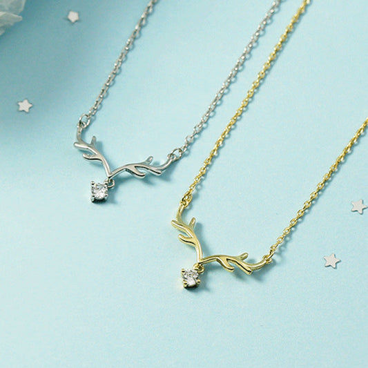 Deer Korean Style Trendy One With You Gold Plated Necklaces