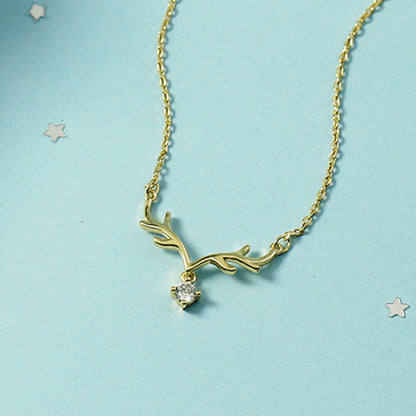 Deer Korean Style Trendy One With You Gold Plated Necklaces