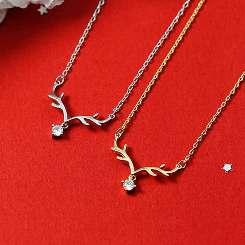 Deer Korean Style Trendy One With You Gold Plated Necklaces