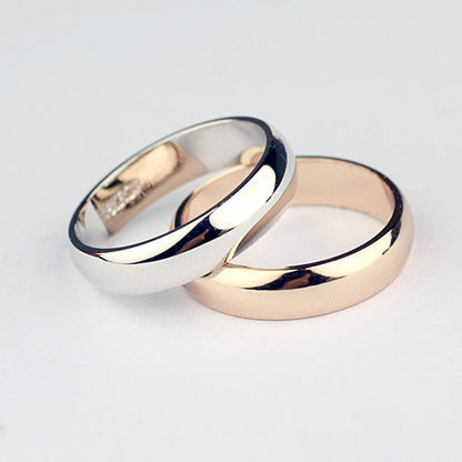 Women's Fashion Simple Rose Gold Plated Glossy Rings