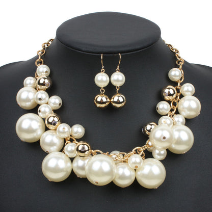 Elegant Simple Imitation Pearl Irregular Geometric Necklaces
