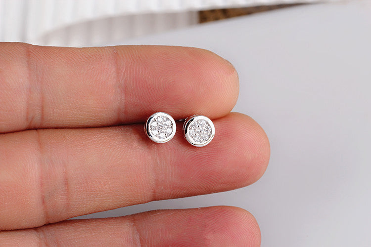 Zircon Grade Full Diamond Plated Color Simple Commuter Earrings