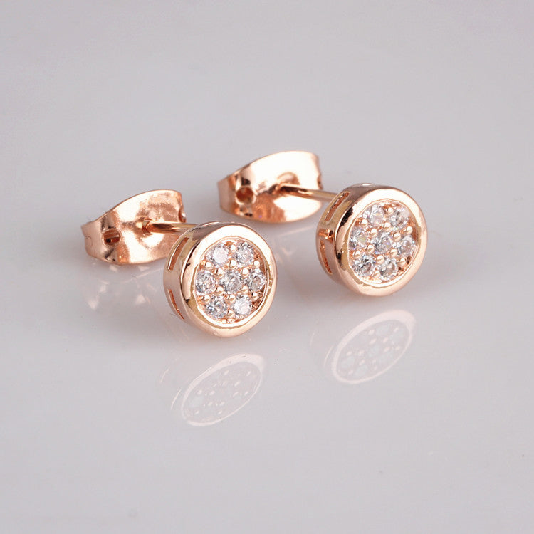 Zircon Grade Full Diamond Plated Color Simple Commuter Earrings