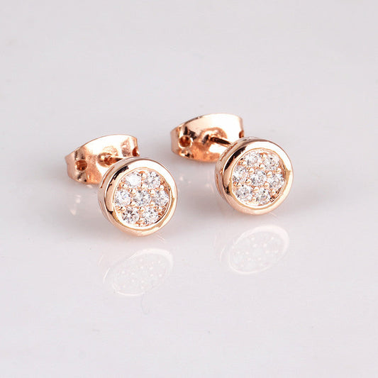 Zircon Grade Full Diamond Plated Color Simple Commuter Earrings