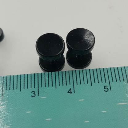 Men's Steel Ear Bone Korean Punk Black Round Earrings