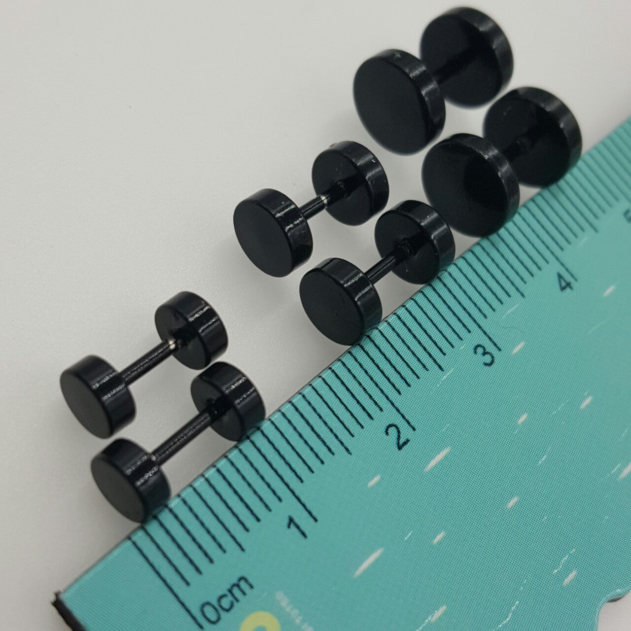 Men's Steel Ear Bone Korean Punk Black Round Earrings