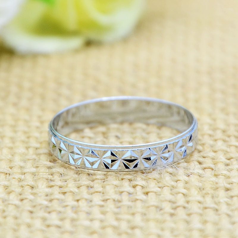 Starry Sky Imitation Platinum Color Retaining Rings