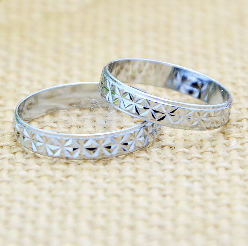 Starry Sky Imitation Platinum Color Retaining Rings