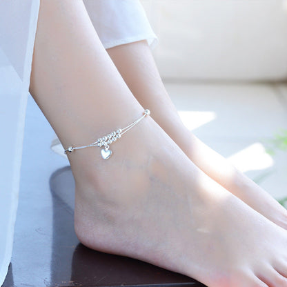 Love Mini Heart Shape Anklet Sier Bracelets