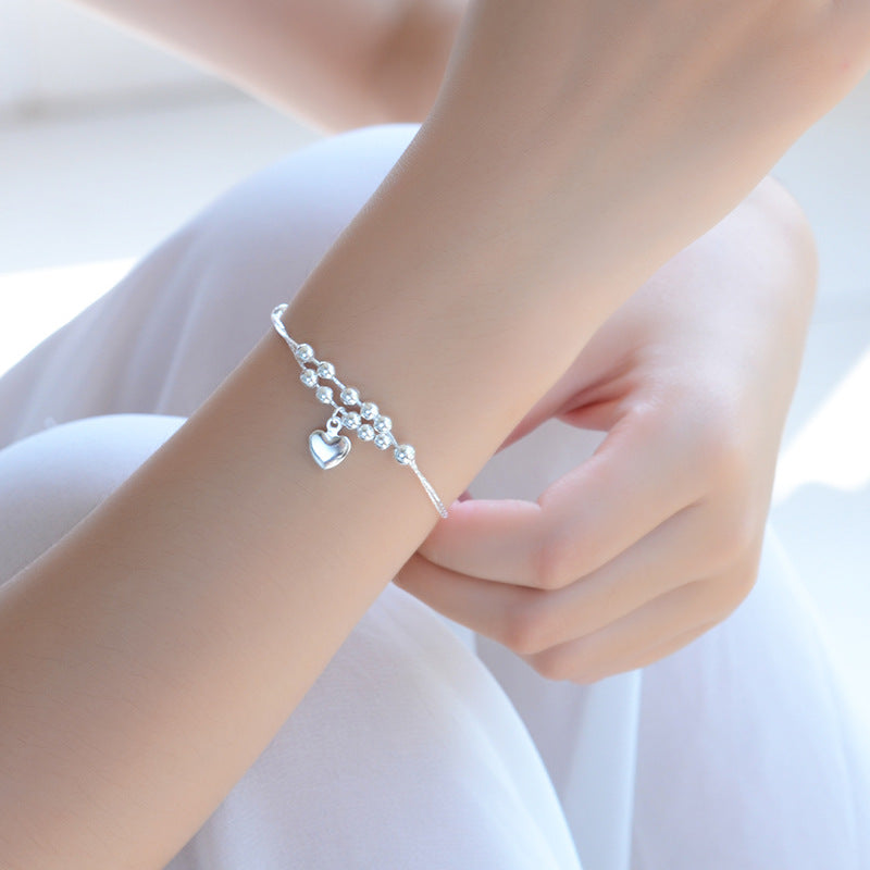 Love Mini Heart Shape Anklet Sier Bracelets