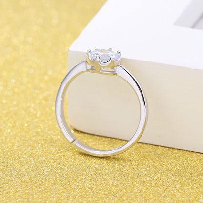 Sier-plated Crown Female Fashion Zirconium Couple Rings