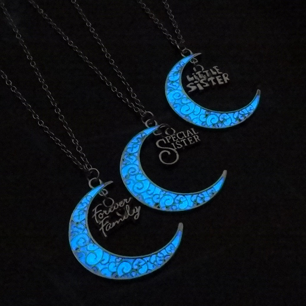 Hollow Moon Luminous Lucky Tree Clavicle Chain Necklaces