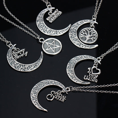 Hollow Moon Luminous Lucky Tree Clavicle Chain Necklaces