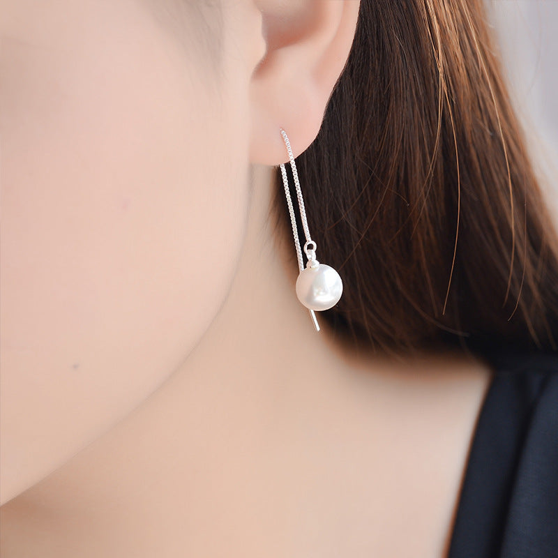 Women's Pearl Ear String Super Long Sweet Earrings