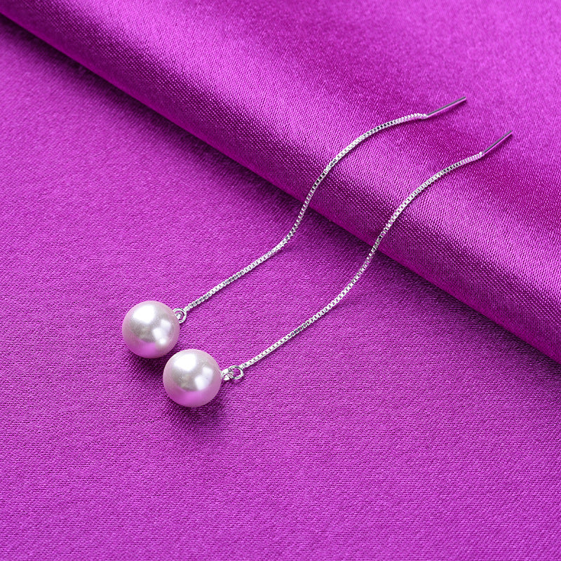 Women's Pearl Ear String Super Long Sweet Earrings