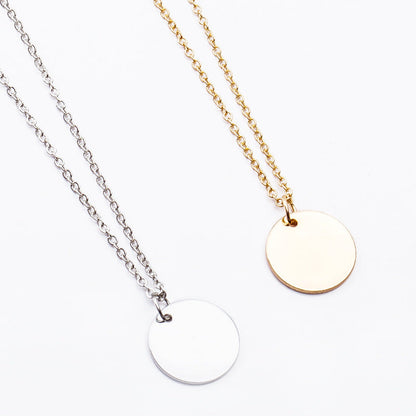 Simple Small Round Slice Slim Chain Temperament Necklaces