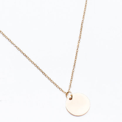 Simple Small Round Slice Slim Chain Temperament Necklaces