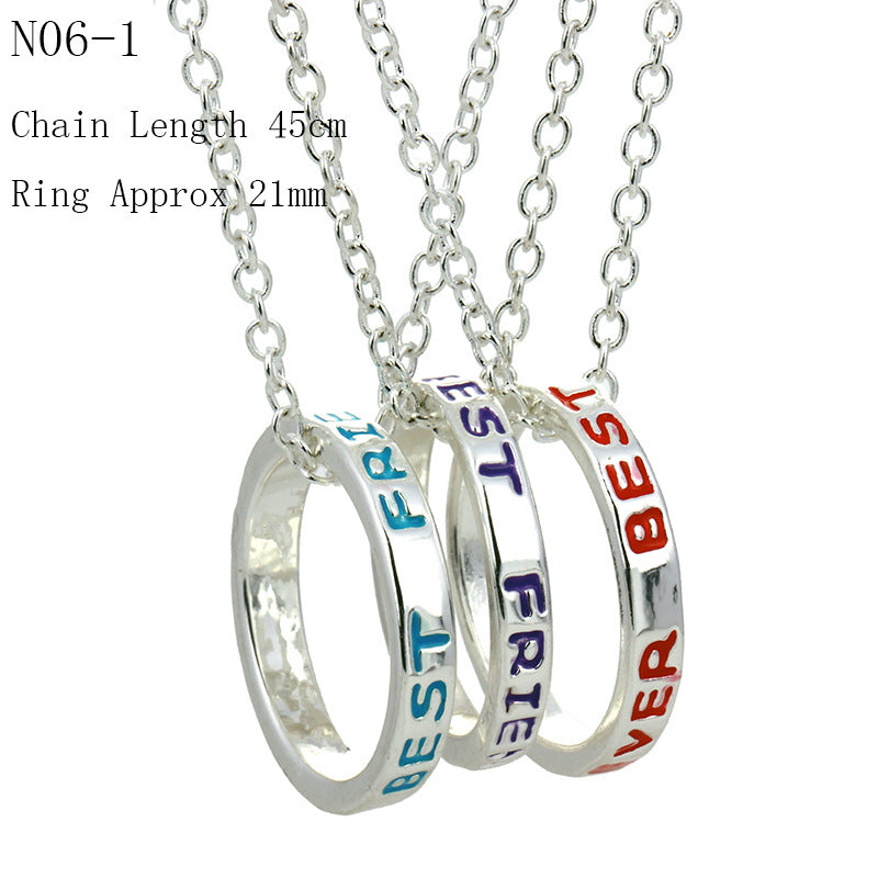 Suit Clavicle Chain Good Friend Three-piece Necklaces