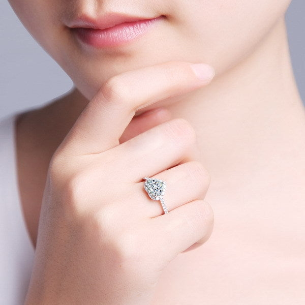 Fashion Heart Shaped Rhinestone Trend Delicate Rings