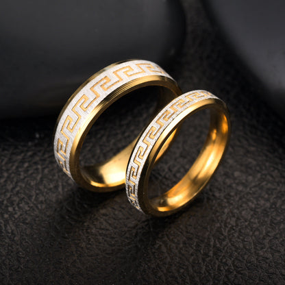 Retro Creative Pattern Titanium Steel Stainless Rings