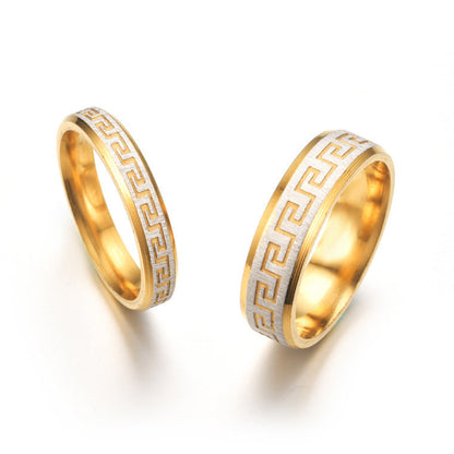 Retro Creative Pattern Titanium Steel Stainless Rings