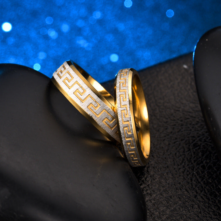 Retro Creative Pattern Titanium Steel Stainless Rings