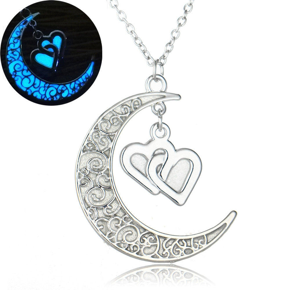 Hollow Moon Luminous Lucky Tree Clavicle Chain Necklaces