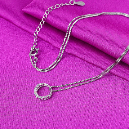 Women's Rhinestone Irregular Crescent Moon Pendant Korean Necklaces