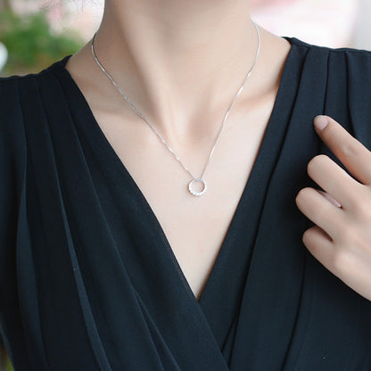 Women's Rhinestone Irregular Crescent Moon Pendant Korean Necklaces