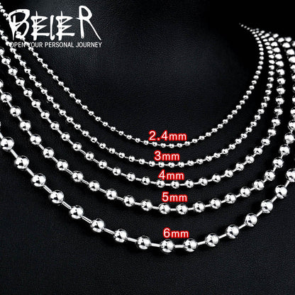 Women's & Men's & Steel Ball Bead Chain Fashionmonger Necklaces