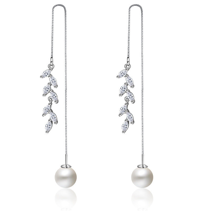 Simple Horse Eye Zircon Dance Eardrop Temperamental Earrings