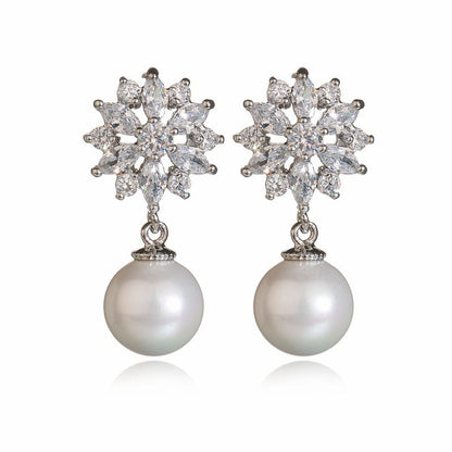 Women's Zircon Ear Clip Pearl Fashion Korean Earrings