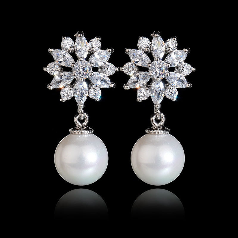 Women's Zircon Ear Clip Pearl Fashion Korean Earrings