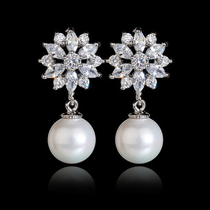 Women's Zircon Ear Clip Pearl Fashion Korean Earrings