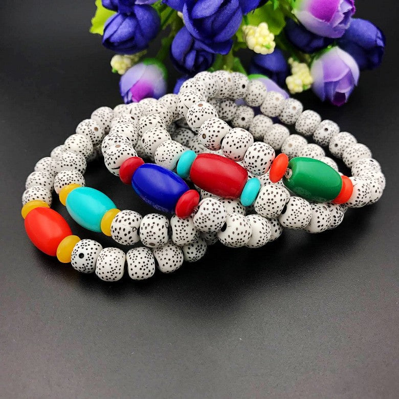 Imitation Beeswax Resin Bodhi Buddha Beads Bracelets