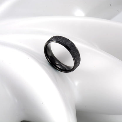 Steel Frosted Four-color Pearl Sand Korean Rings