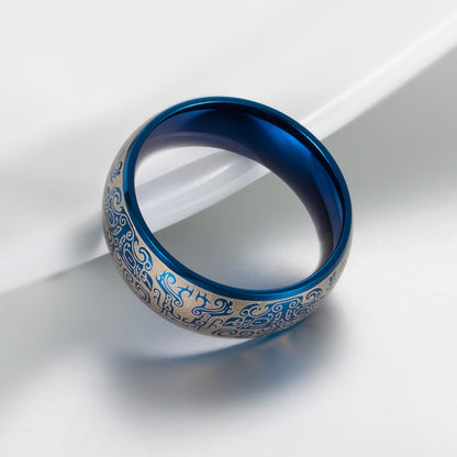 Men's Chinese Style Titanium Steel Gluttonous Pattern Rings