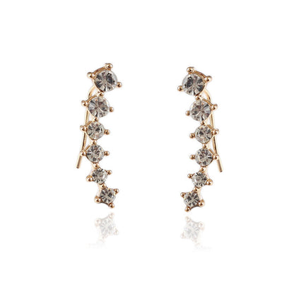 Women's Gradient Full Diamond Personality Fashion Inlaid Stone Geometric Earrings
