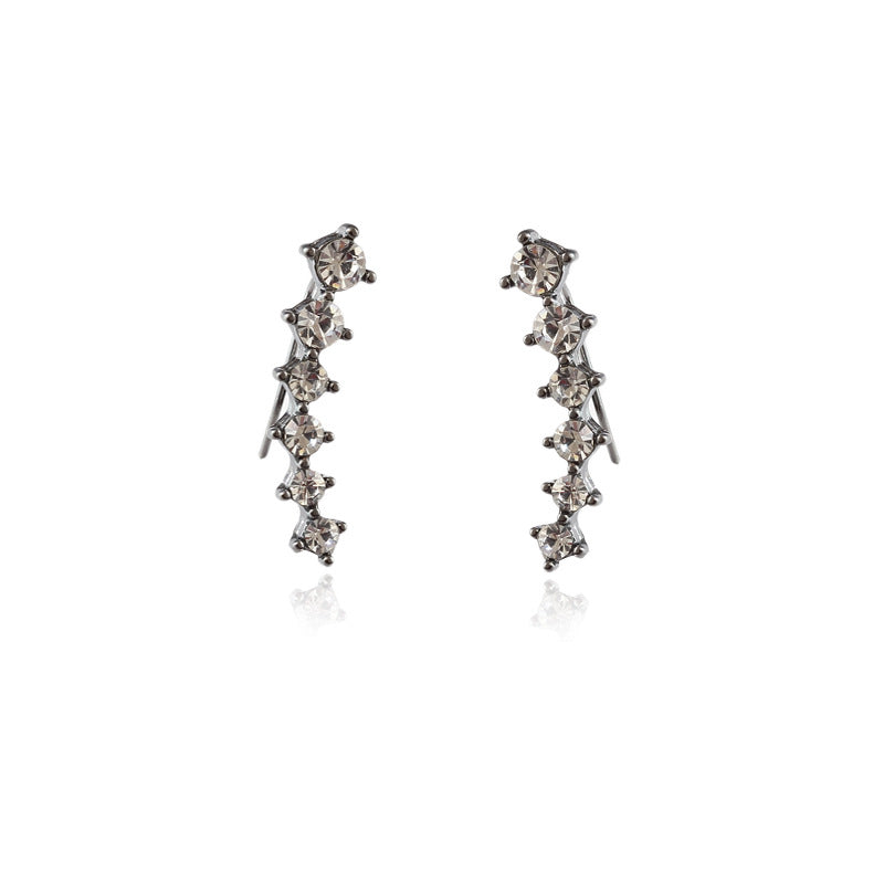 Women's Gradient Full Diamond Personality Fashion Inlaid Stone Geometric Earrings