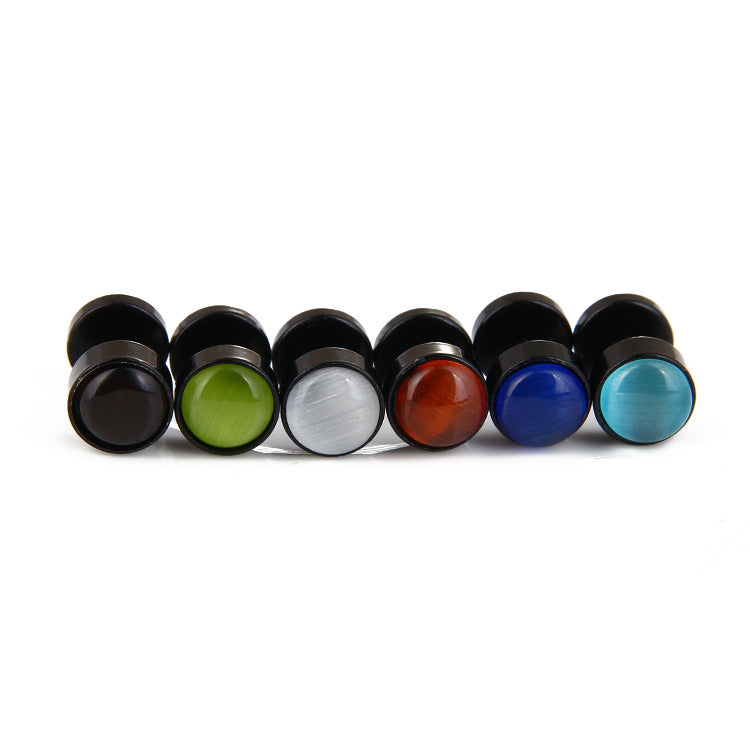 Allergic Barbell Opal Stone Ear Fashion Earrings