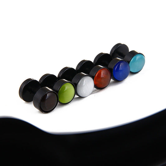 Allergic Barbell Opal Stone Ear Fashion Earrings