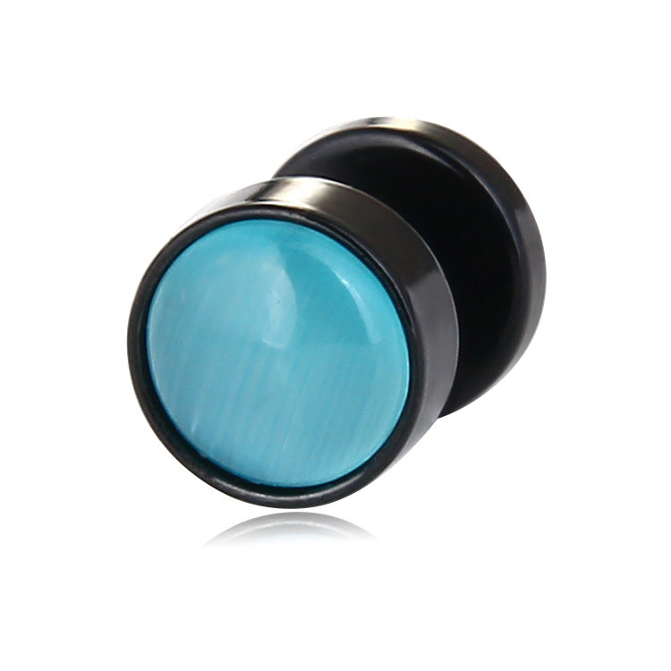 Allergic Barbell Opal Stone Ear Fashion Earrings