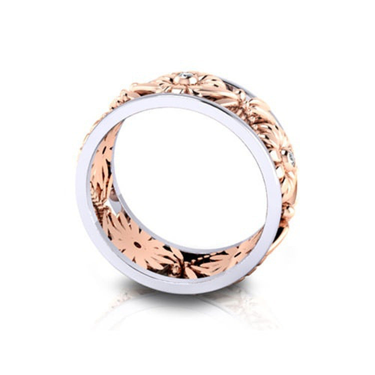 Women's Creative Sunflower Chrysanthemum Rose Gold Color Separation Rings